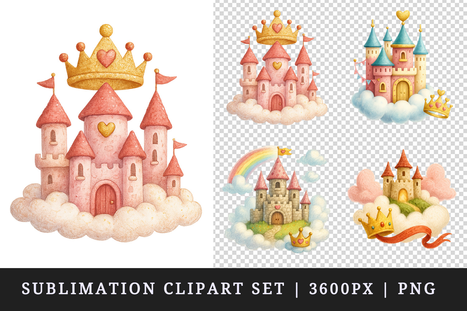 Princess clipart printable sublimation design png product image 1