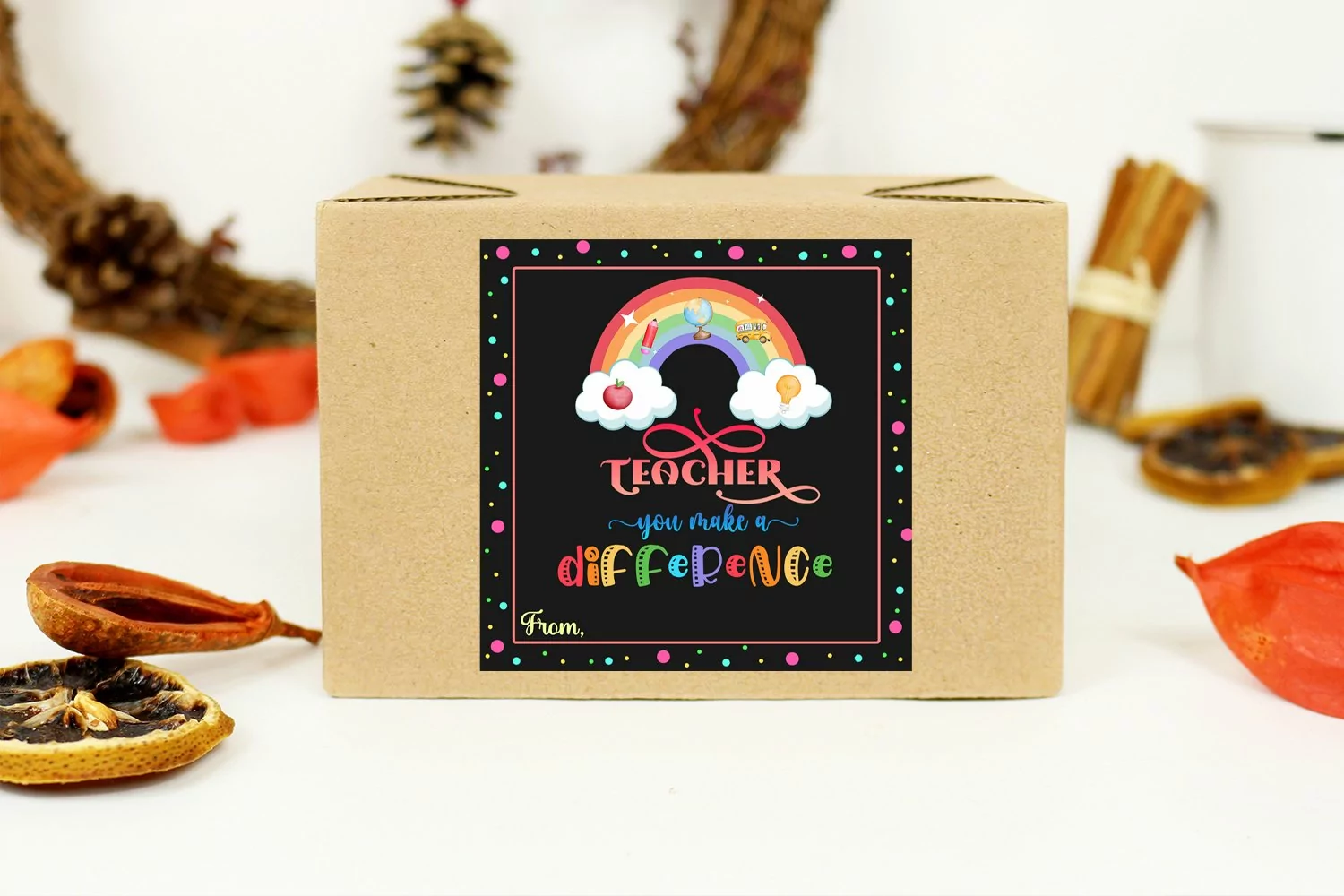 Teacher You Make a Difference End of School Gift Tags I Teacher Appreciation Tags
