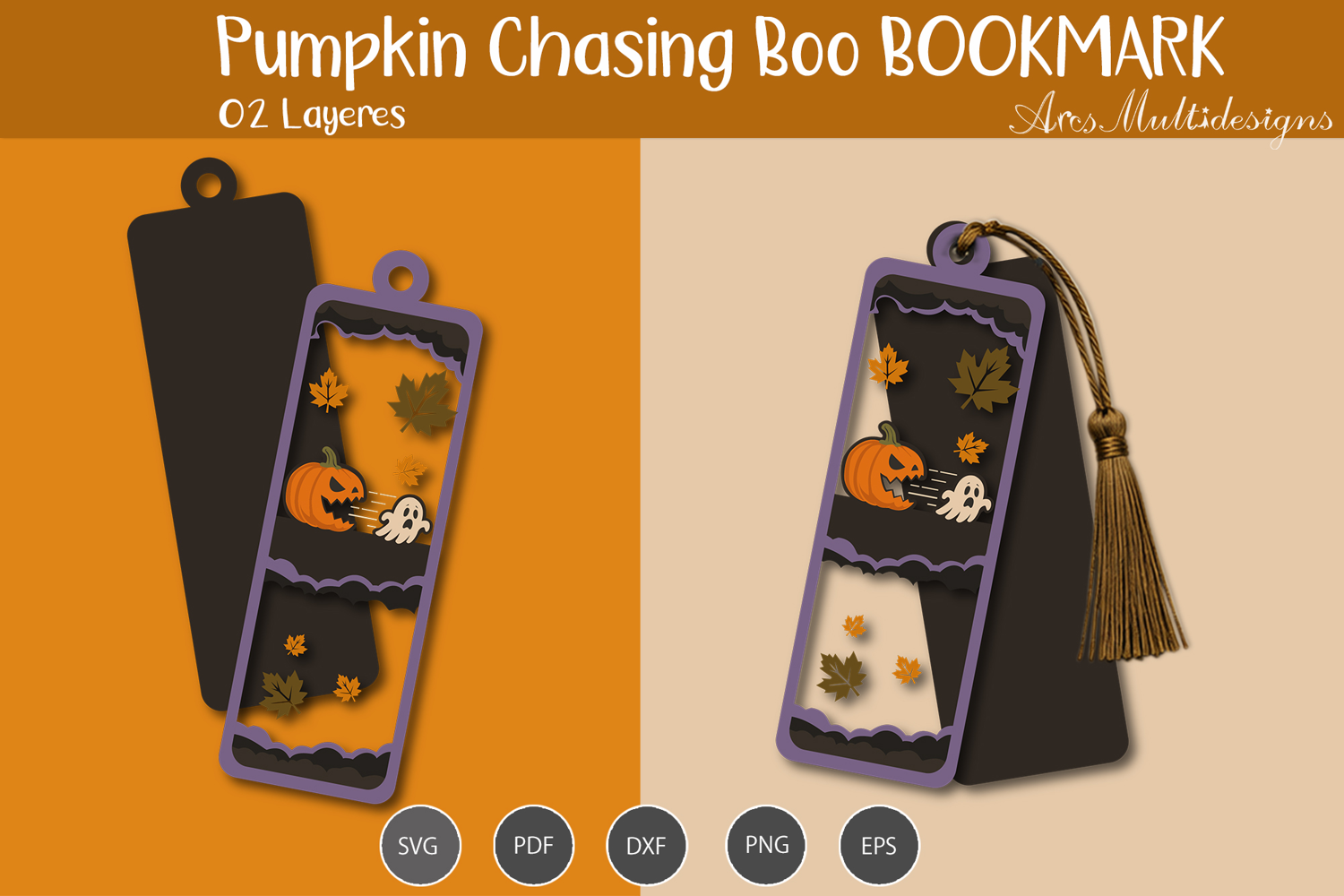 Pumpkin Chasing Ghost bookmark product image 1