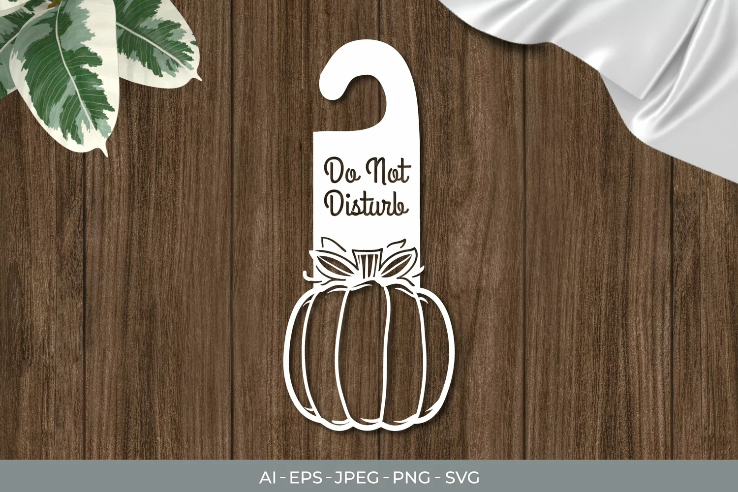 Autumn Pumpkin Door Tag - Do Not Disturb SVG File product image 1