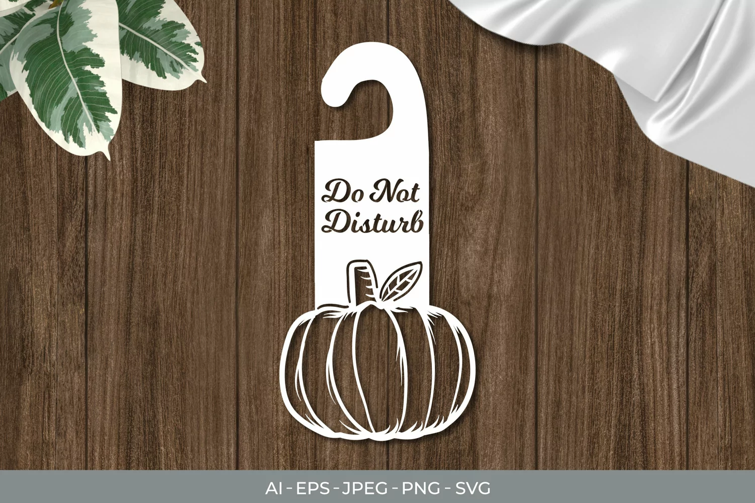 Pumpkin Door Tag - Do Not Disturb SVG File product image 1