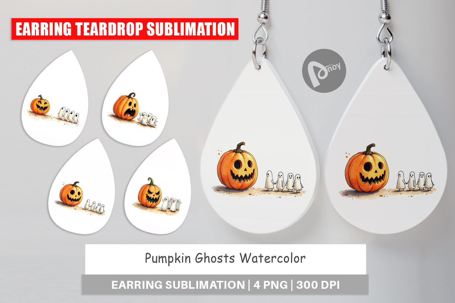 Halloween Pumpkin Ghosts Earring product image 1