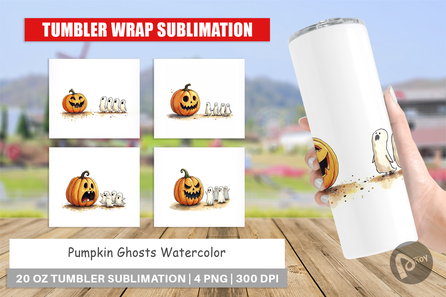Halloween Pumpkin Ghosts Tumbler product image 1