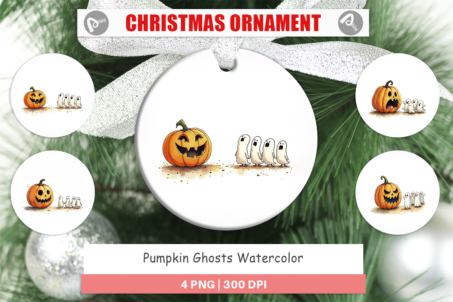 Halloween Pumpkin Ghosts Ornament product image 1