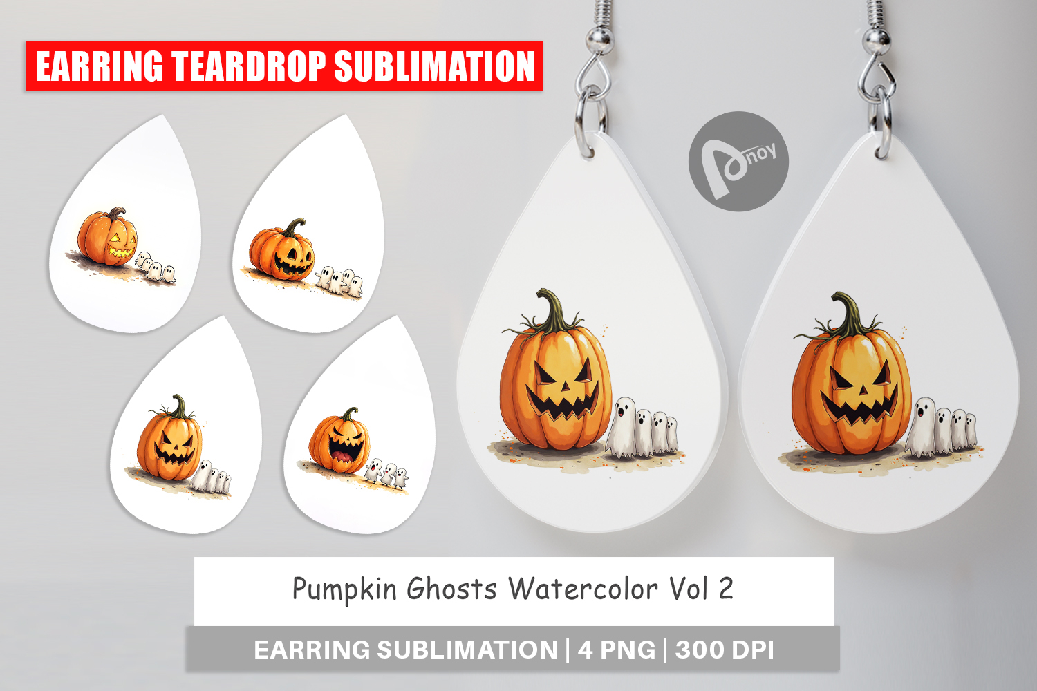 Halloween Pumpkin Ghosts Earring product image 1