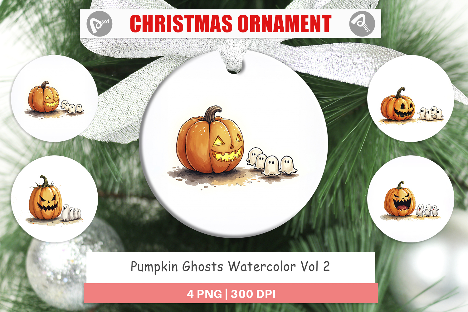 Halloween Pumpkin Ghosts Ornament product image 1