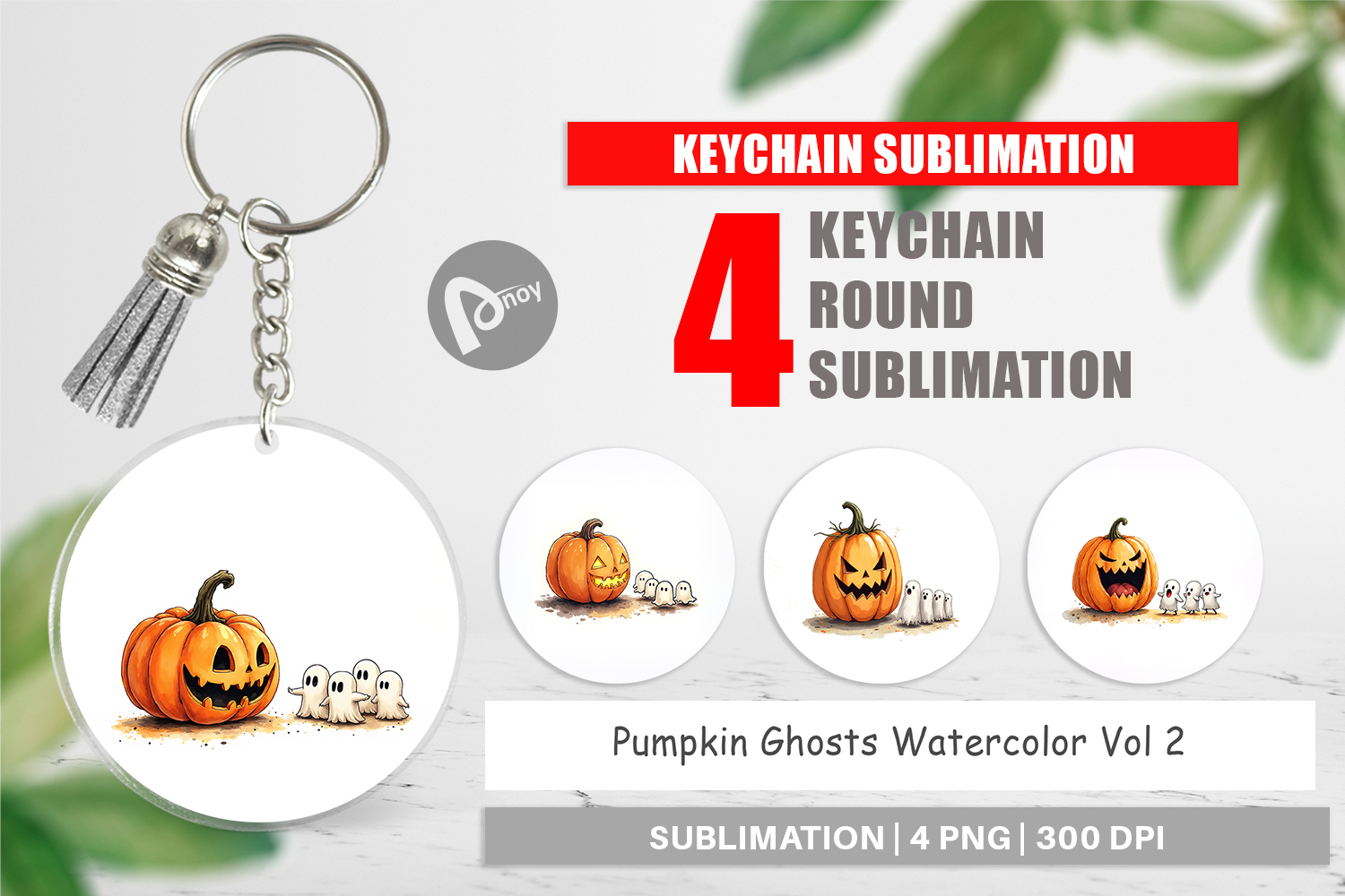 Halloween Pumpkin Ghosts Keychain product image 1