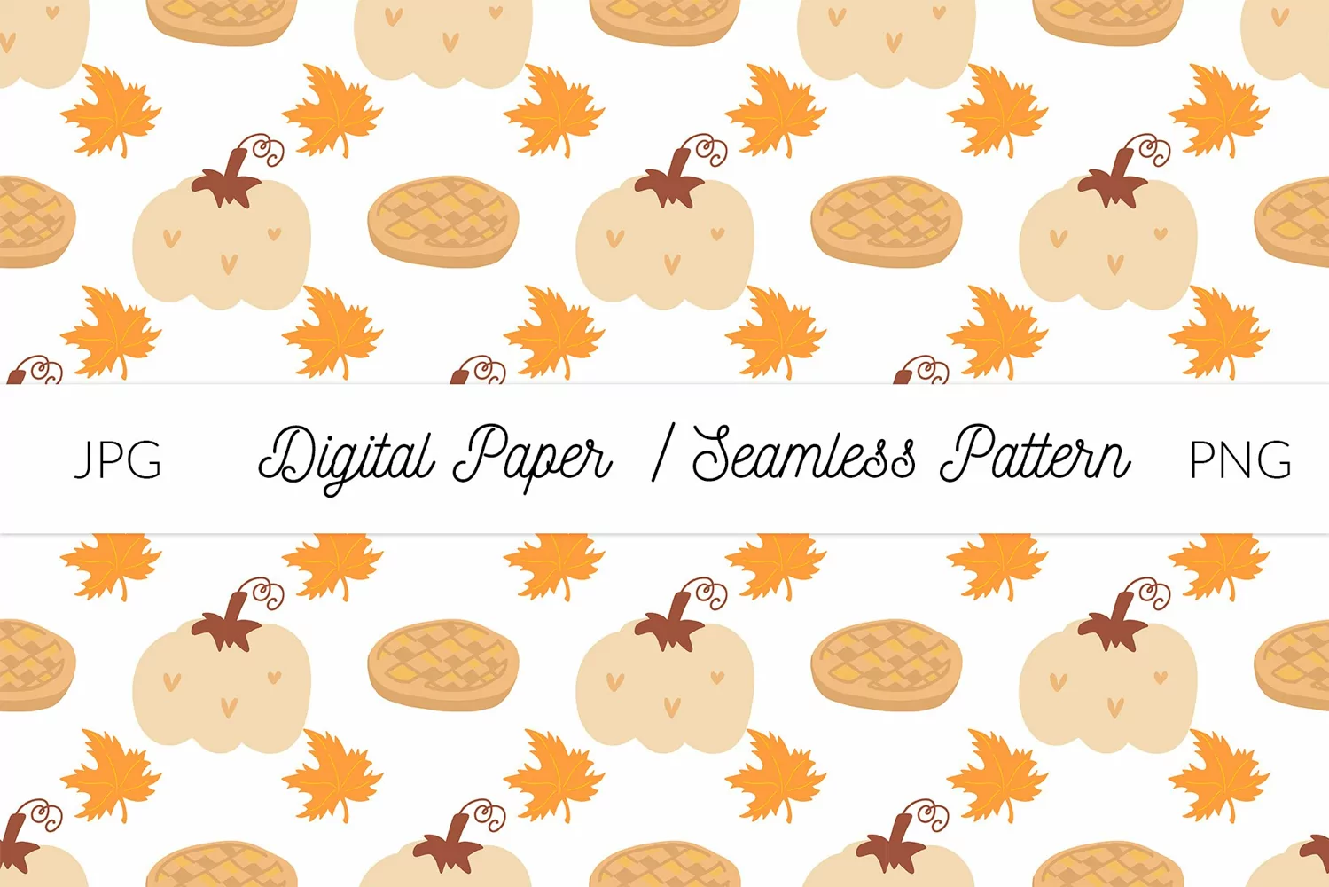 Yellow pumpkin pumpkin pie fall digital paper pattern product image 1