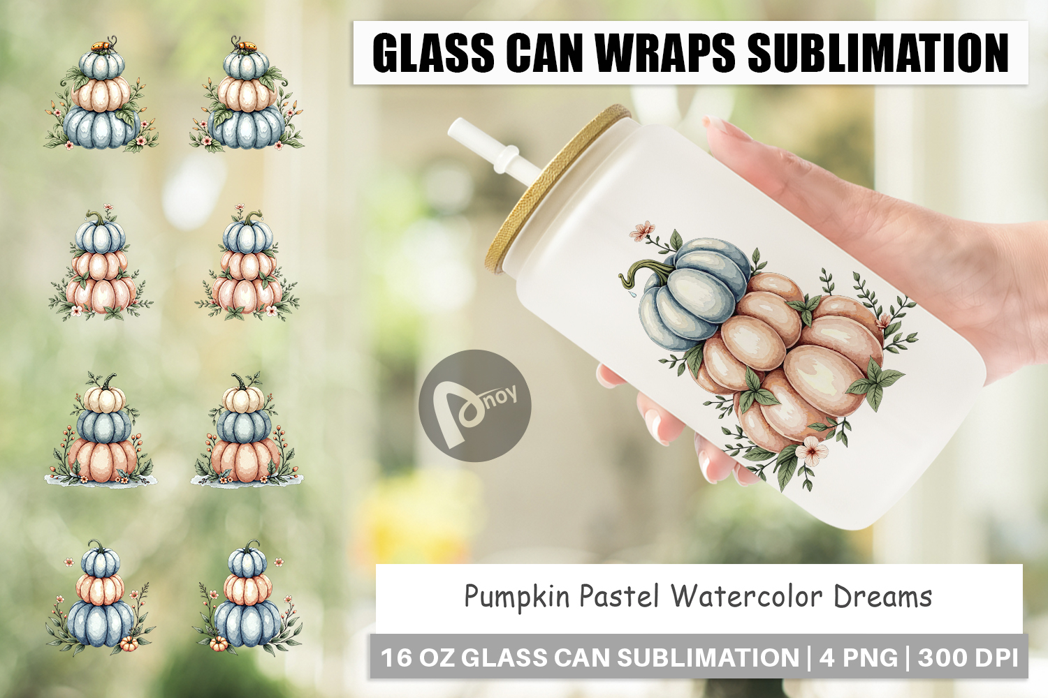 Pumpkin Pastel Dreams Glass Can product image 1