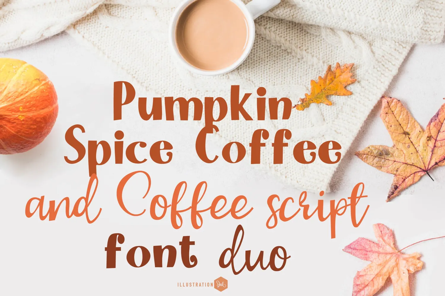 Pumpkin Spice Coffee Fall Display and Script Font Duo product image 1