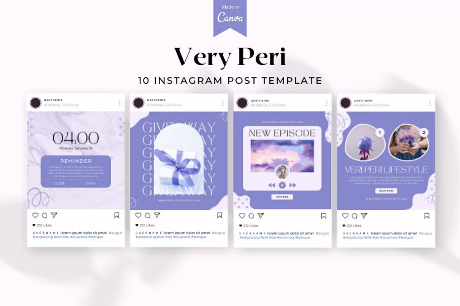 Very Peri Instagram Canva Templates product image 1