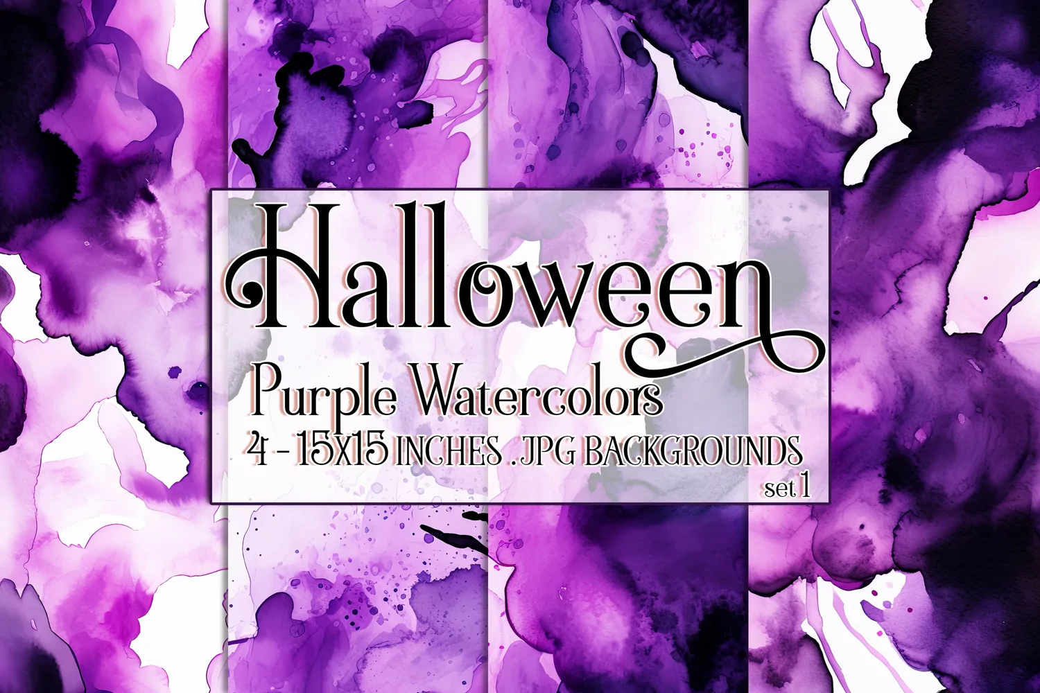 Halloween Backgrounds, 15x15 Purple Watercolor Backgrounds product image 1