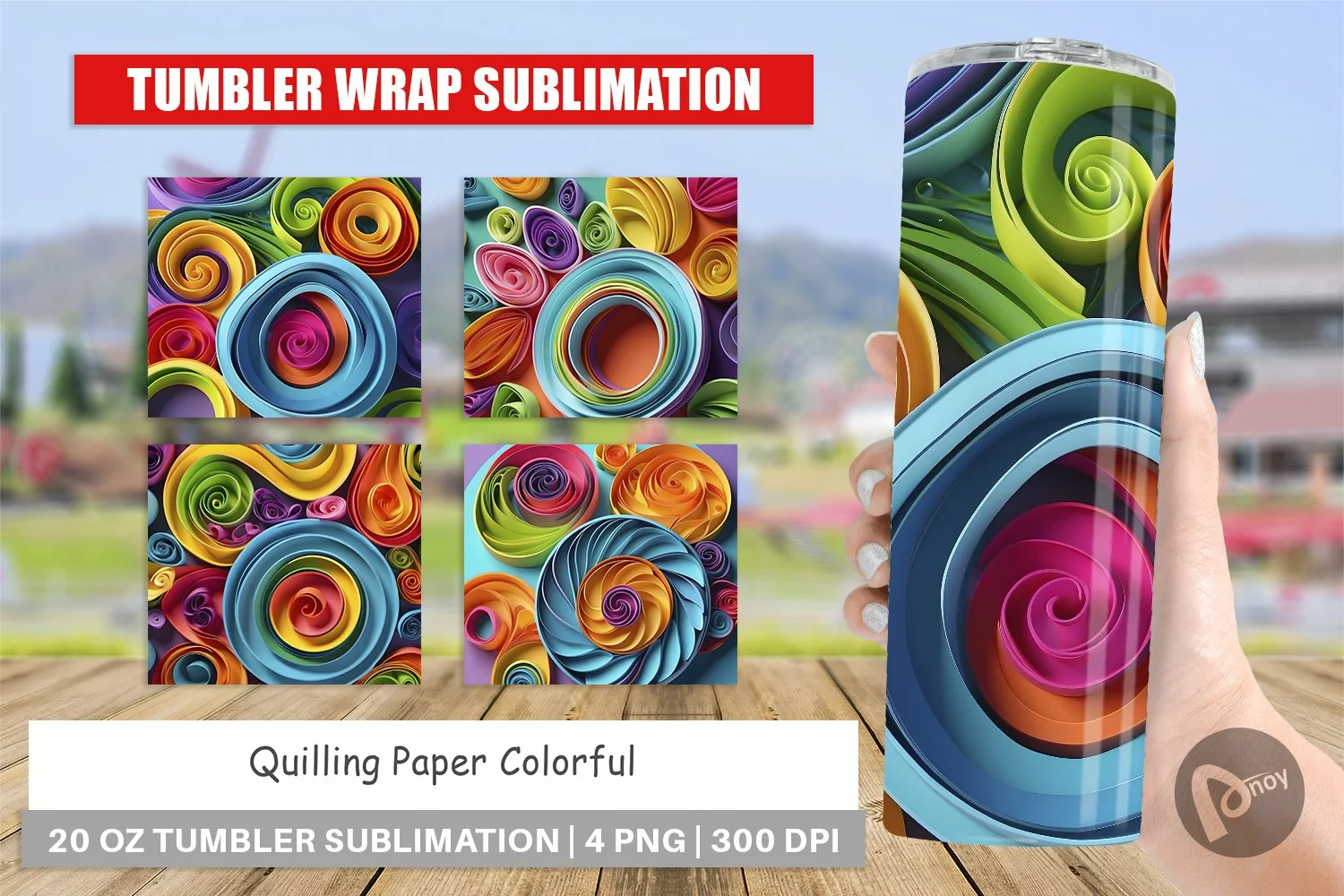 Tumbler Sublimation Wrap Quilling Paper Colorful product image 1