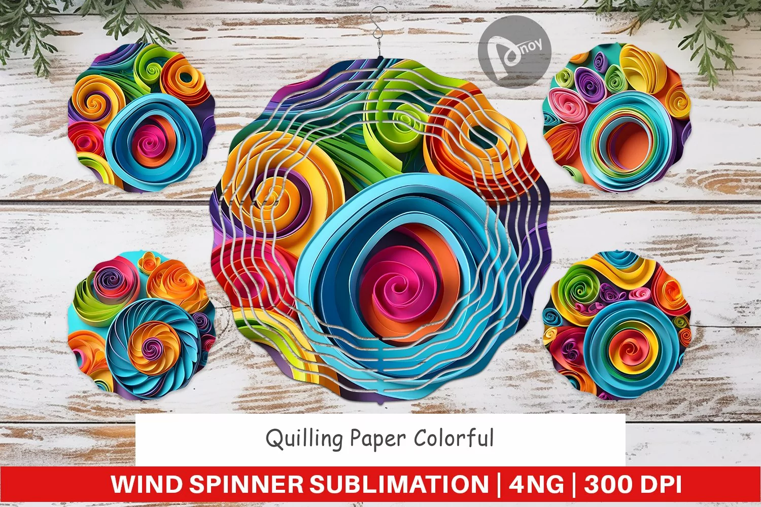 Wind Spinner Quilling Paper Colorful product image 1