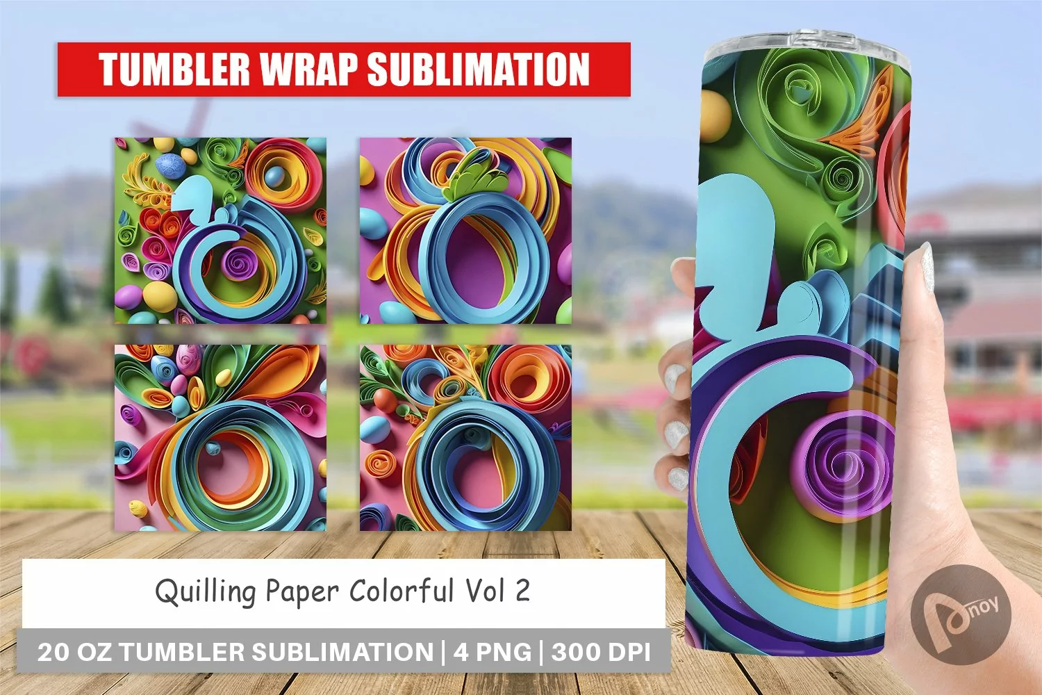 Tumbler Sublimation Wrap Quilling Paper Colorful product image 1