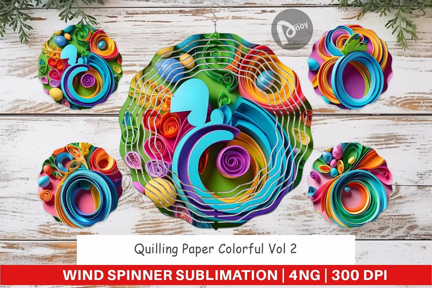 Wind Spinner Quilling Paper Colorful product image 1