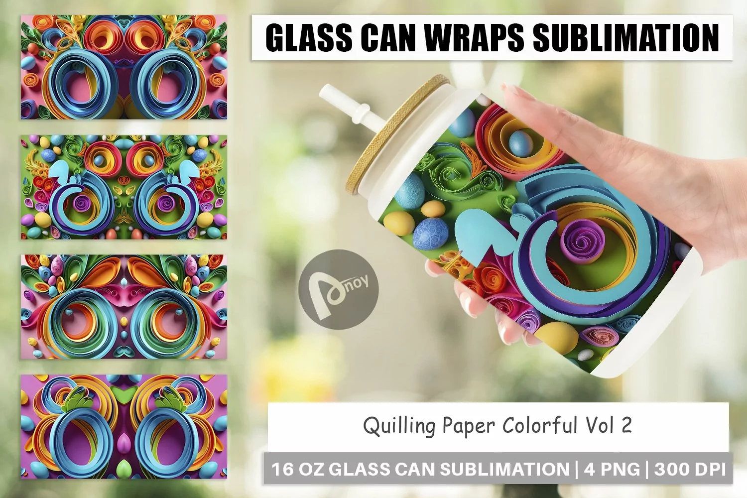 Glass Can Wraps Quilling Paper Colorful product image 1