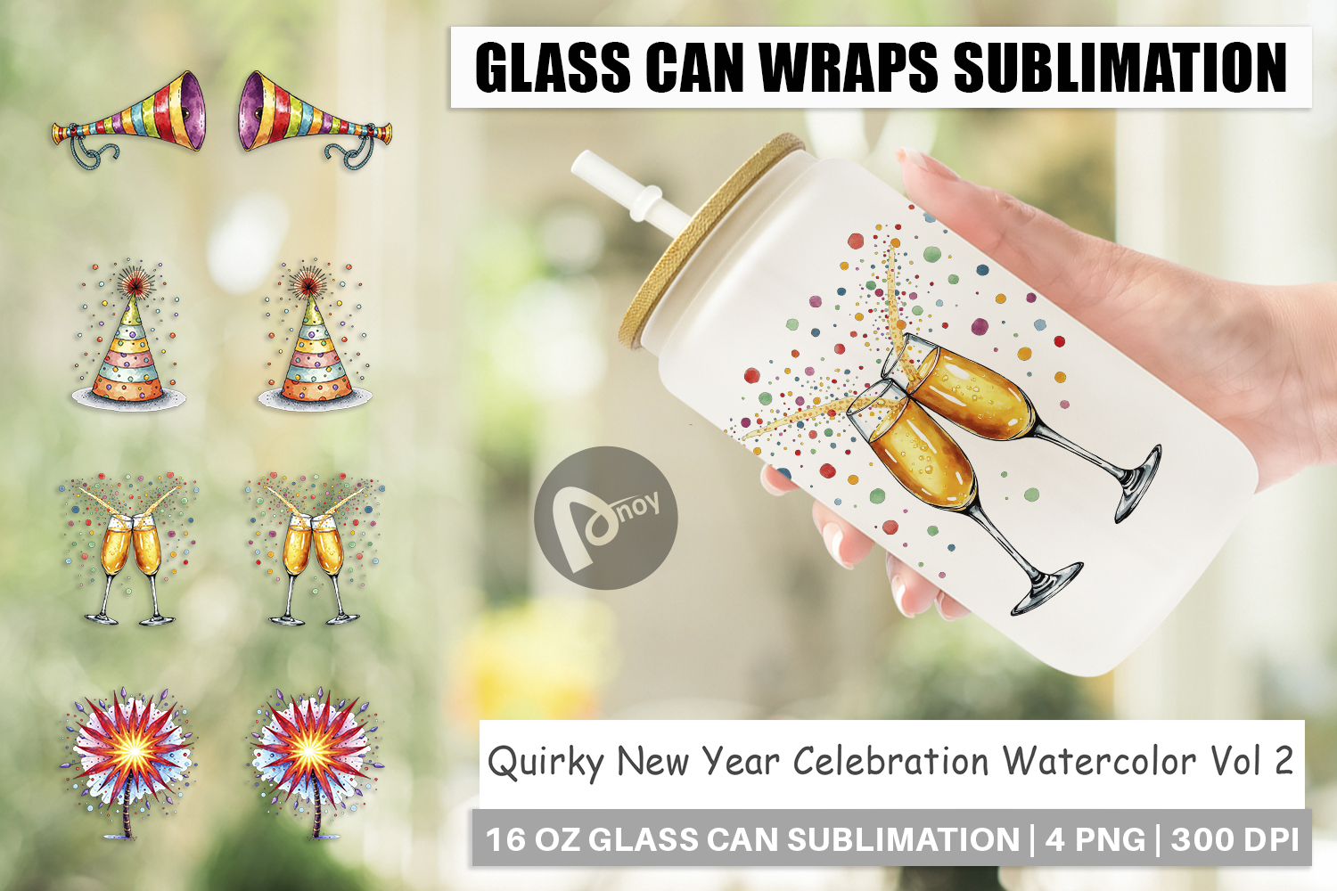 New Year Celebration Glass Can product image 1