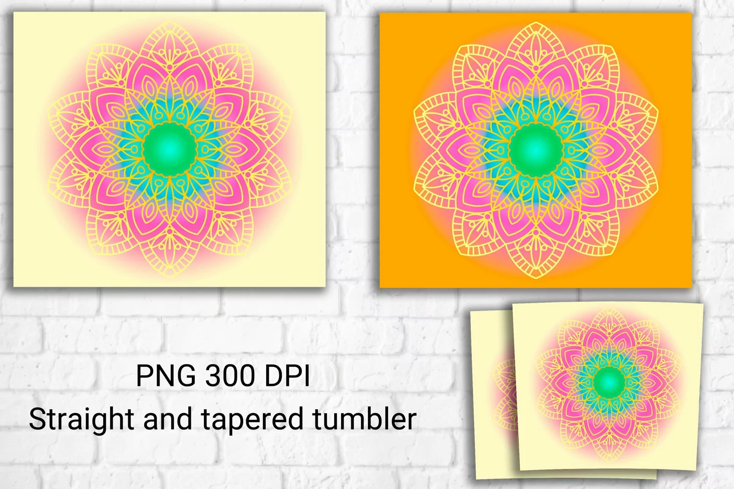 Rainbow mandala tumbler sublimation design wrap 20 Oz product image 1
