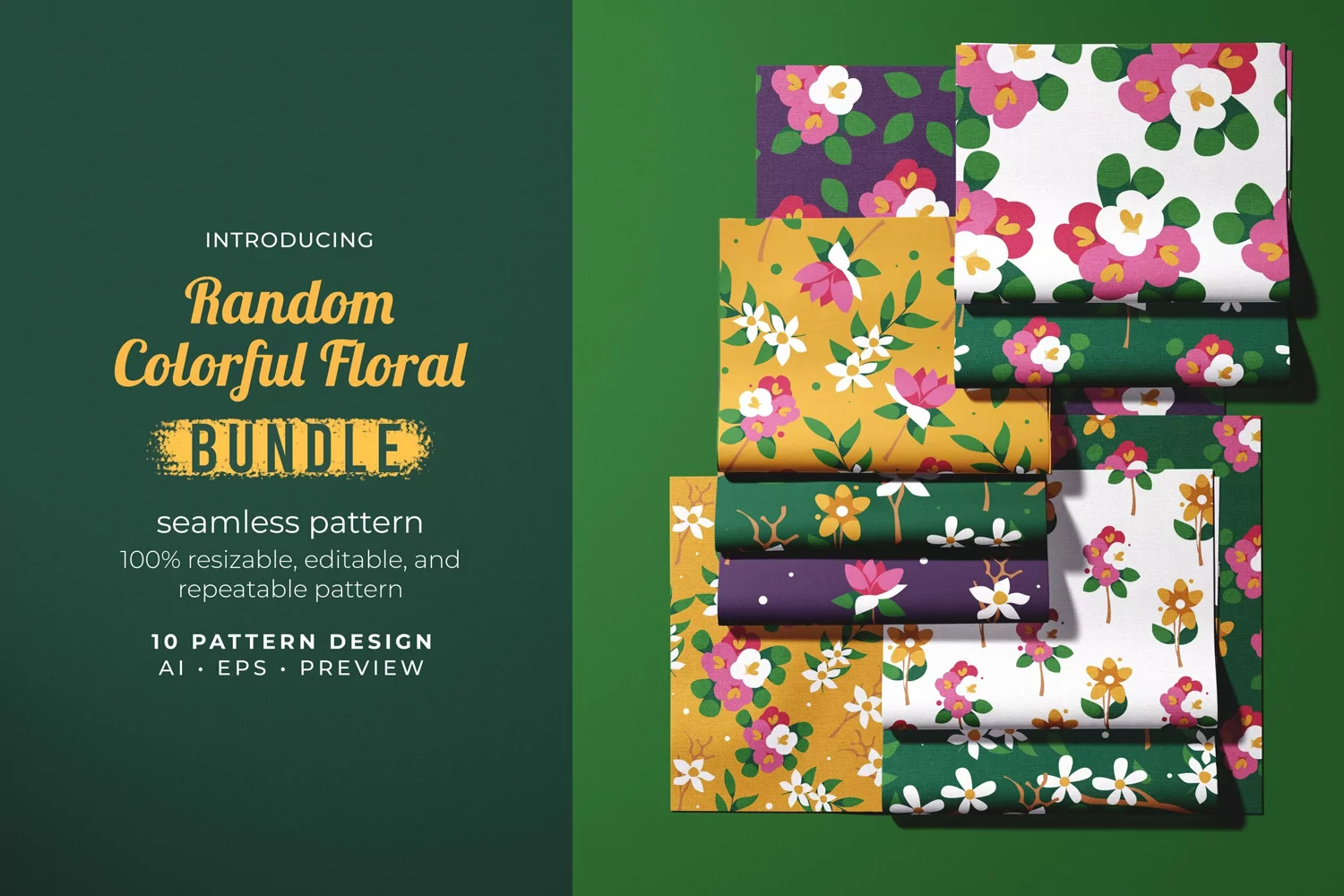 Random Colorful Floral - Seamless Pattern product image 1
