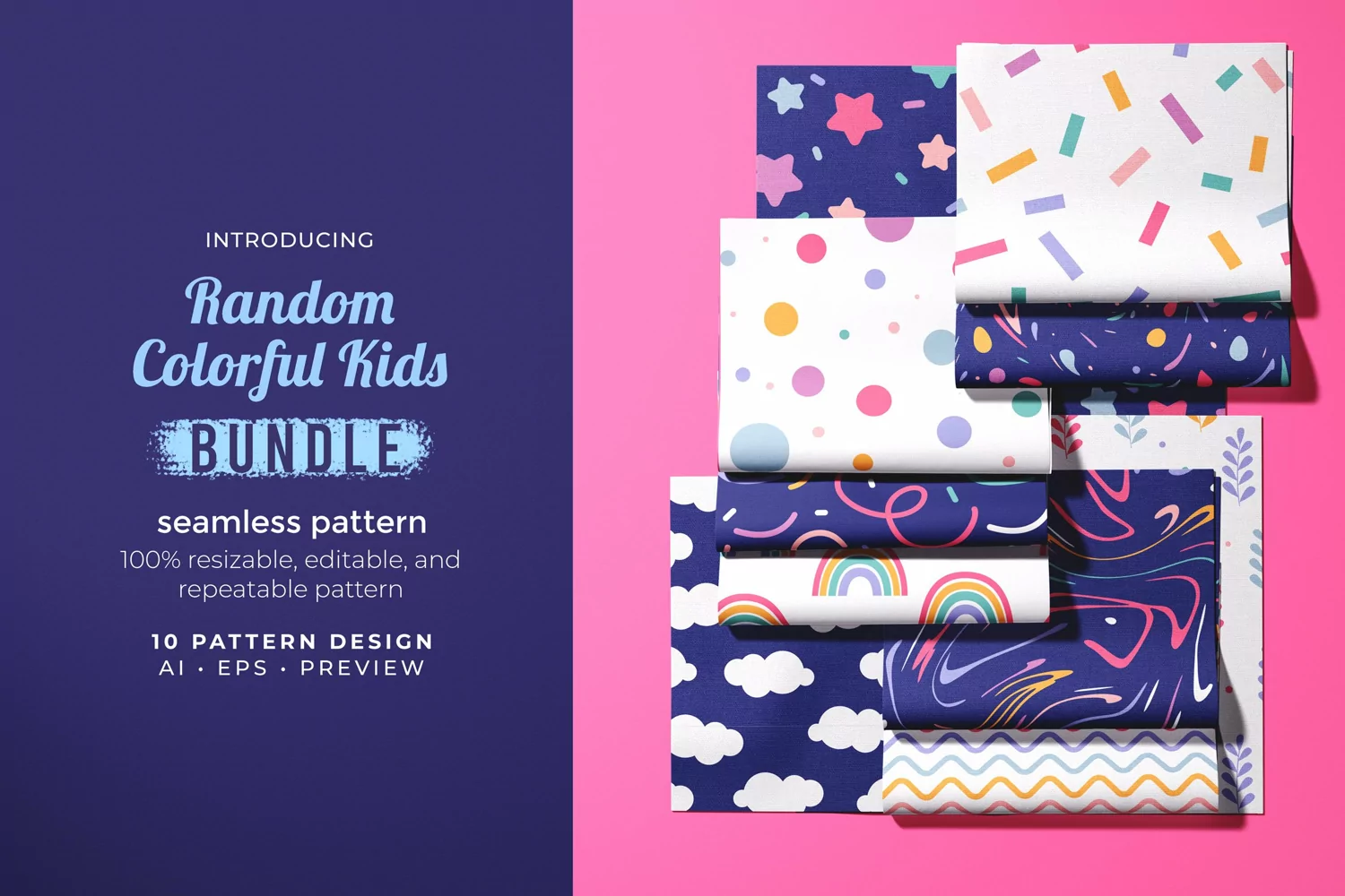 Random Colorful Kids - Seamless Pattern product image 1