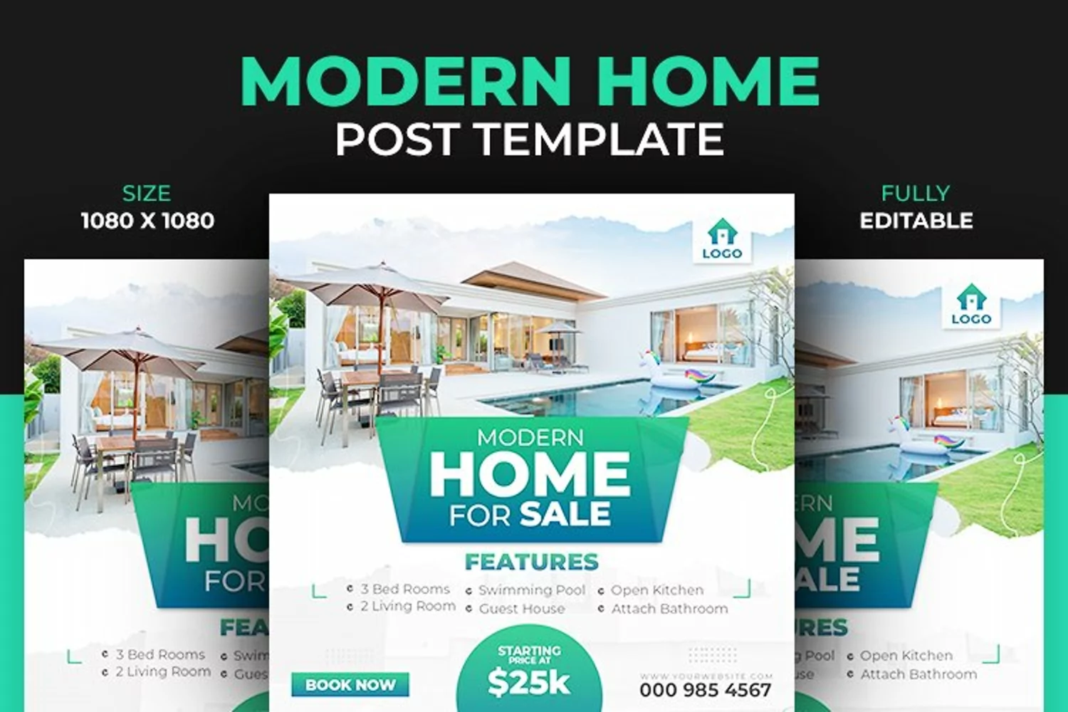 Real Estate Home Property Instagram and Facebook Post Design product image 1