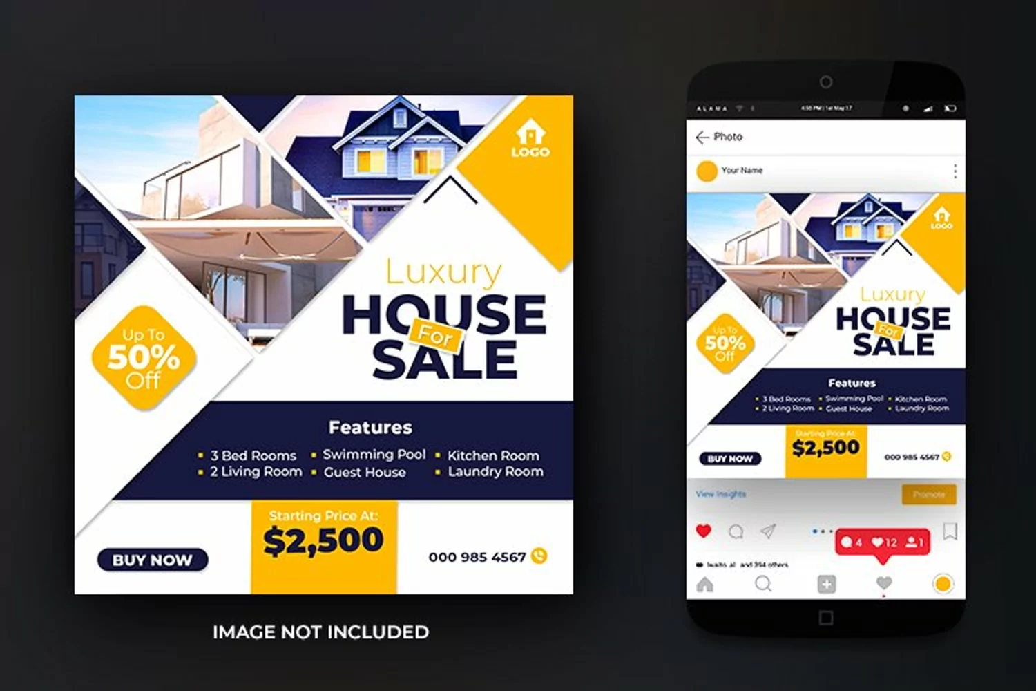 Real Estate Home Property Instagram and Facebook Template product image 1