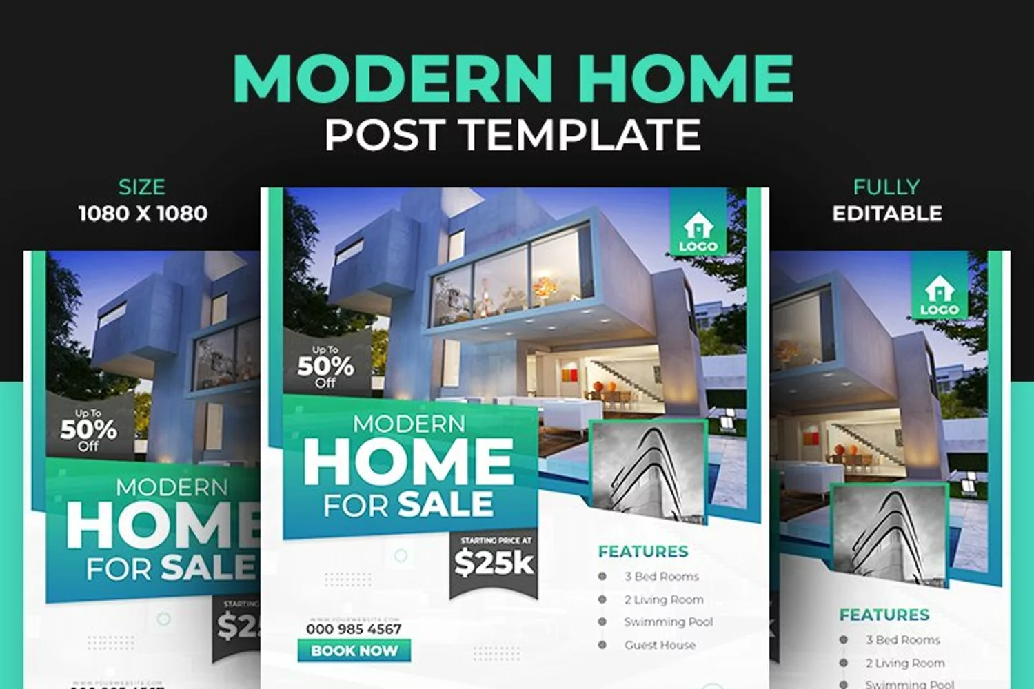 Real Estate Home Property Social Media Post Square Template product image 1
