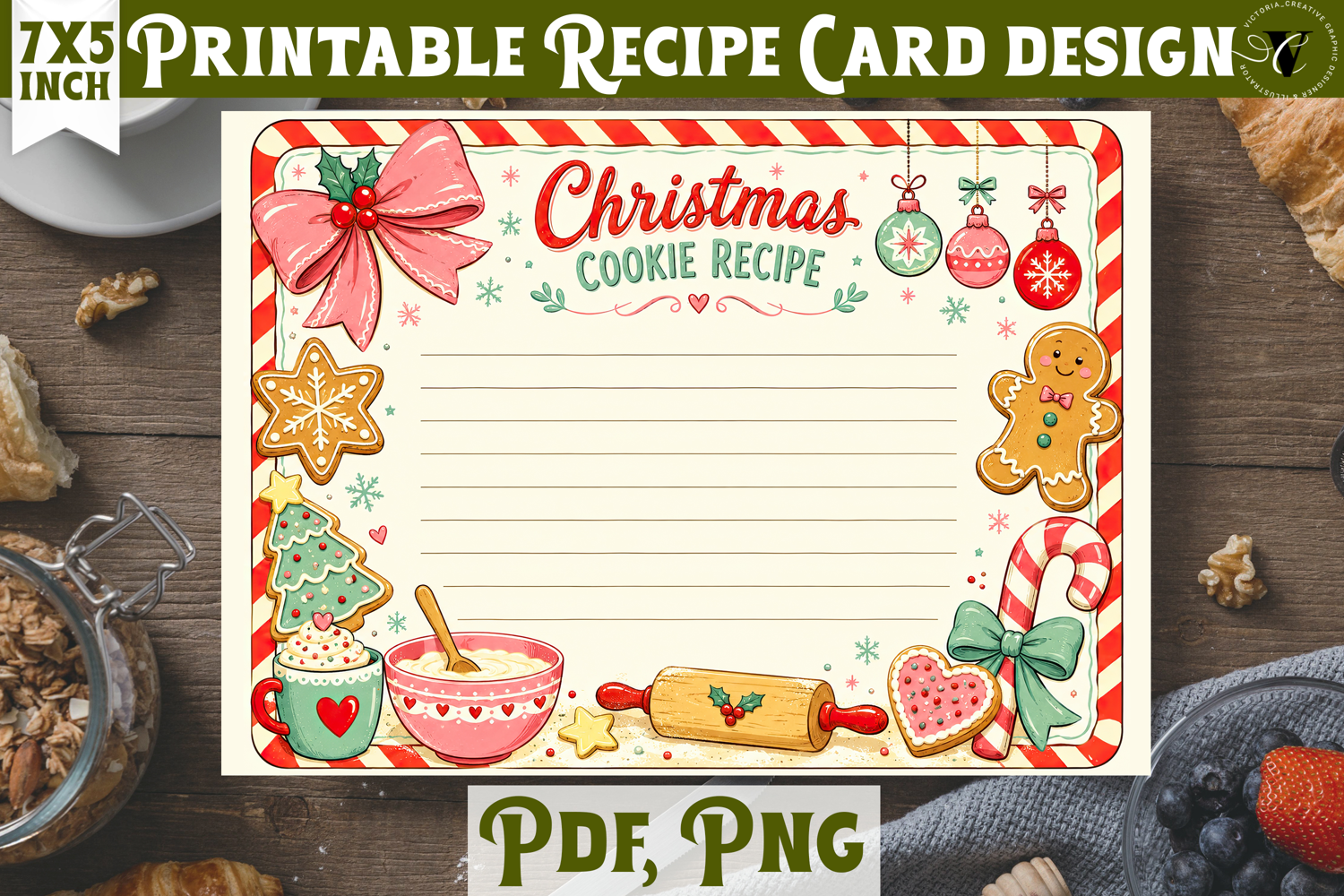 Vintage Recipe Cards | Baking Kitchen Recipe Templates product image 1
