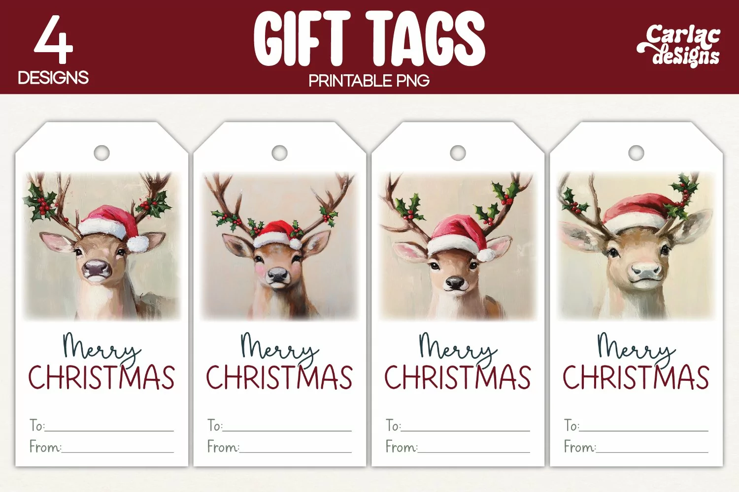 reindeer gift tags