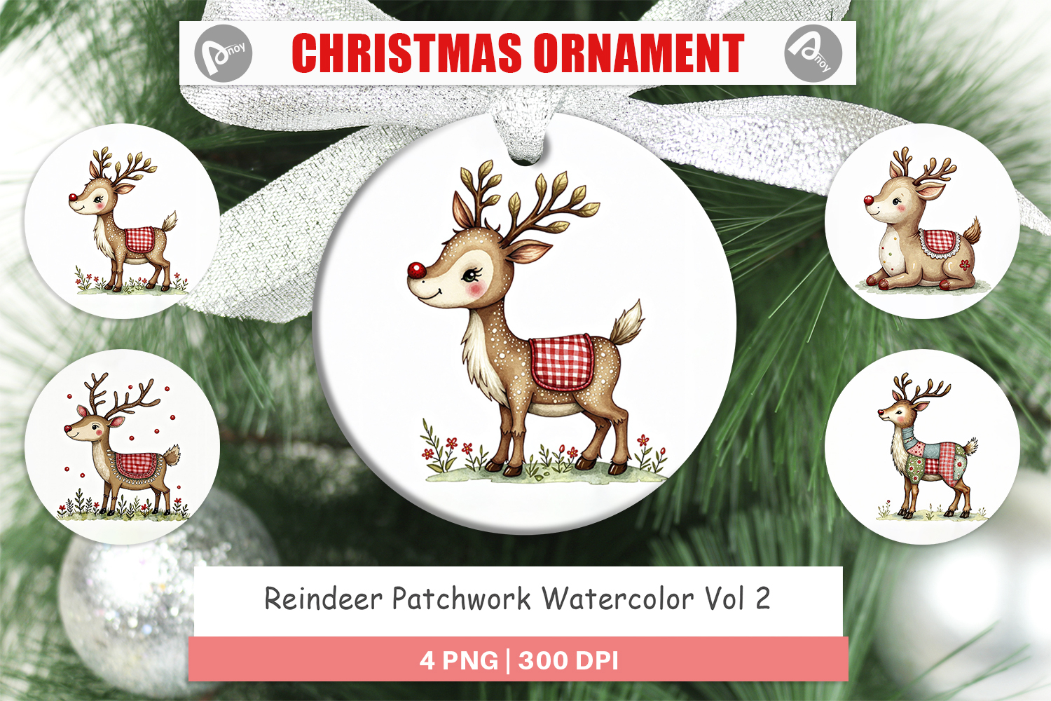 Reindeer Patchwork Ornament product image 1