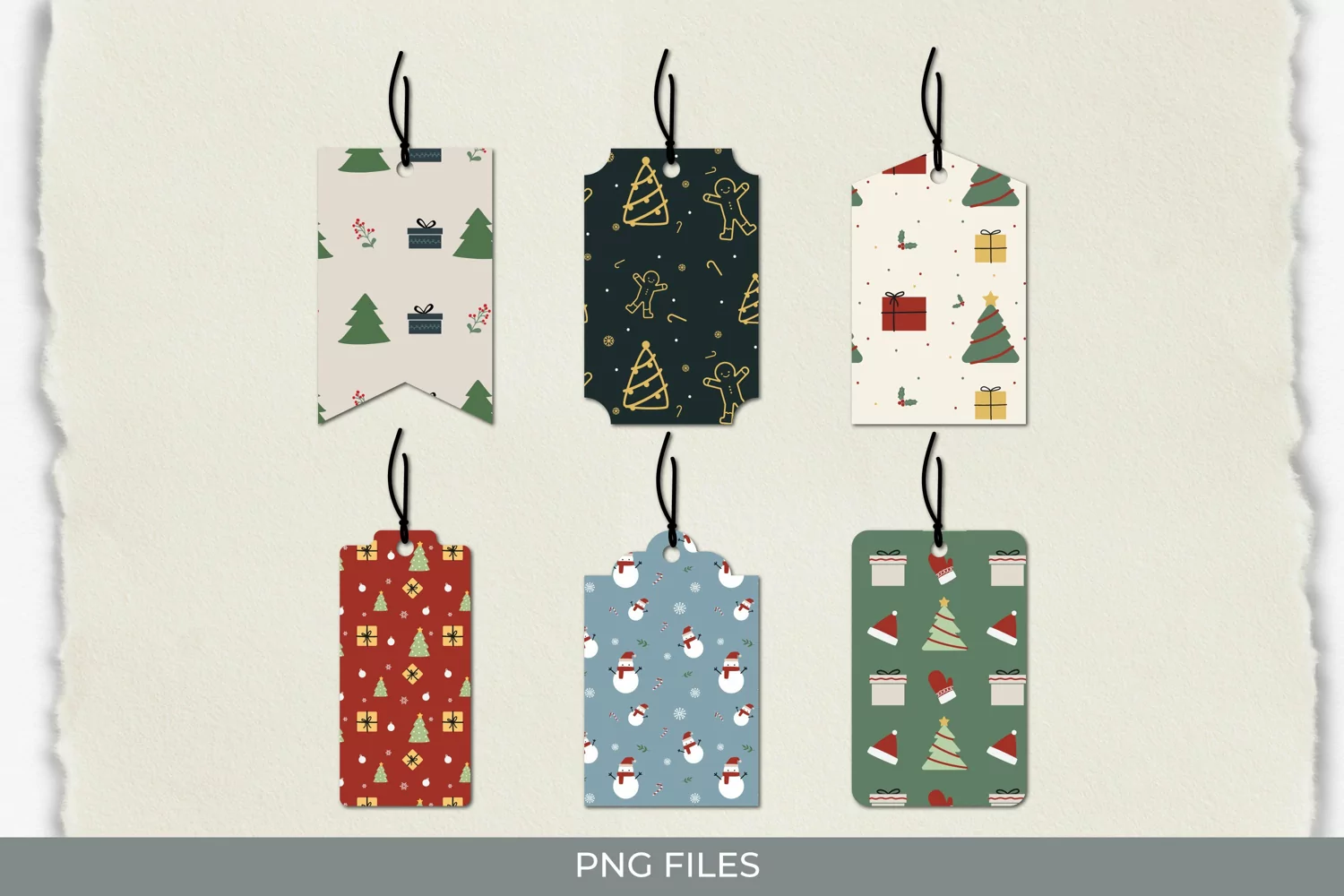Retro Christmas Seamless Pattern Shaped Tags product image 1