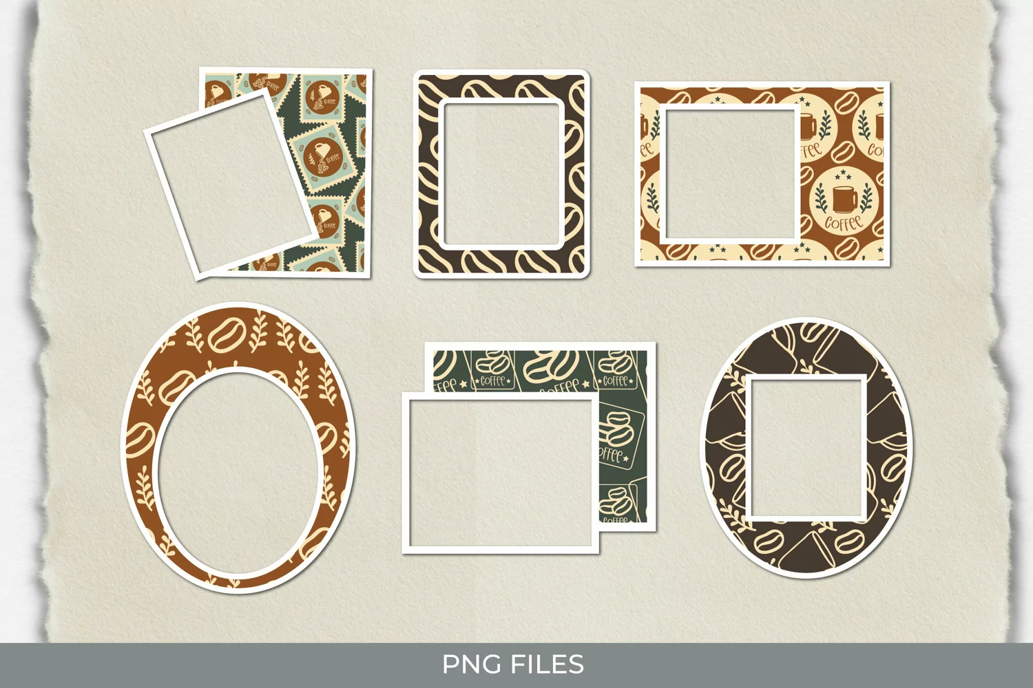Retro Coffee Postage Pattern Frame Set product image 1