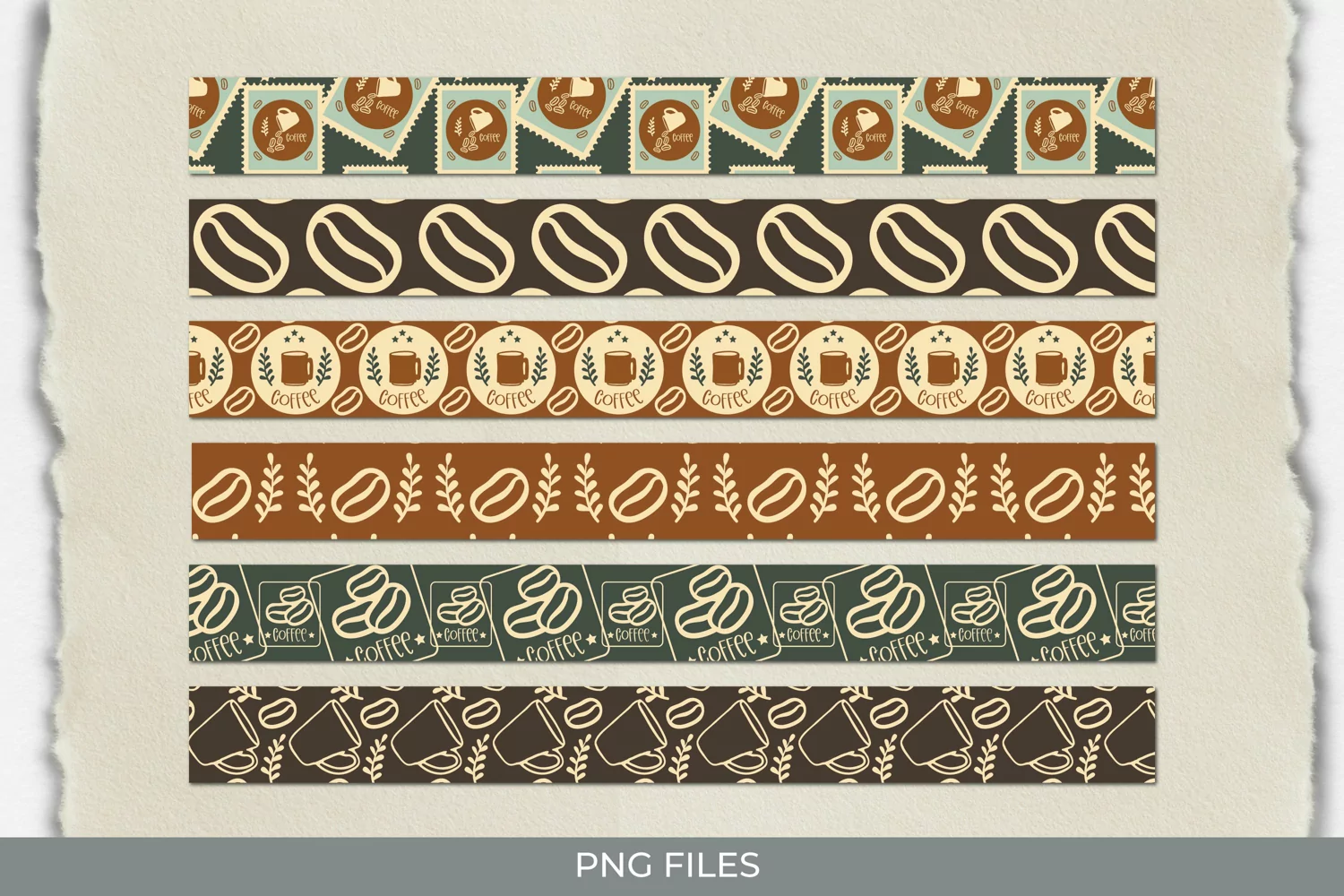 Retro Coffee Postage Seamless Strips product image 1