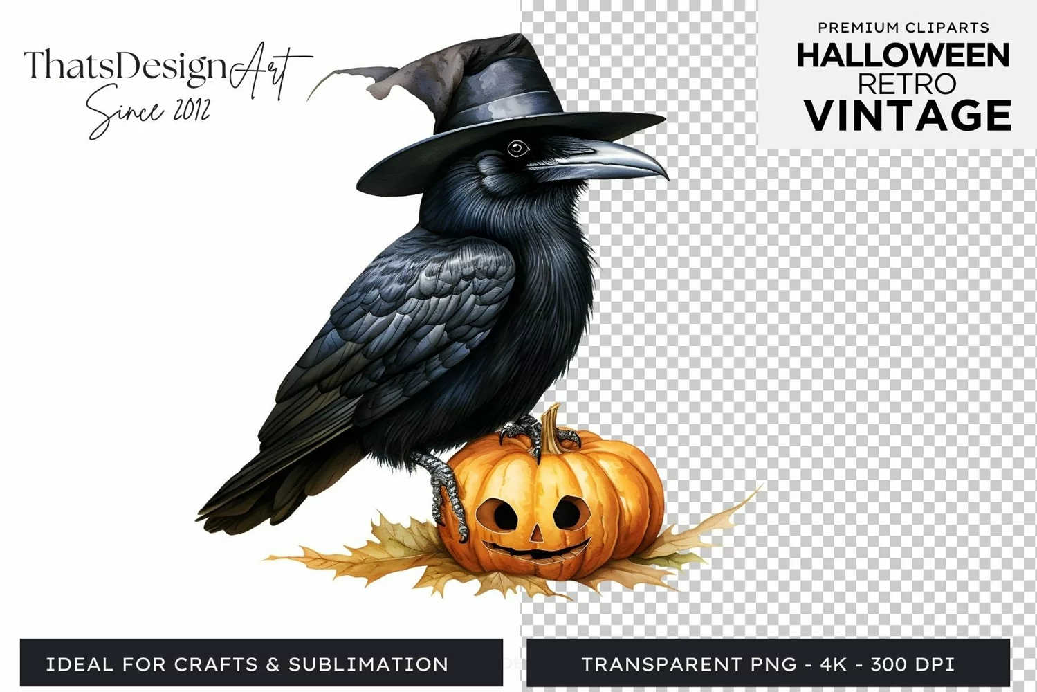 Retro Halloween Clipart PNG for sublimation product image 1