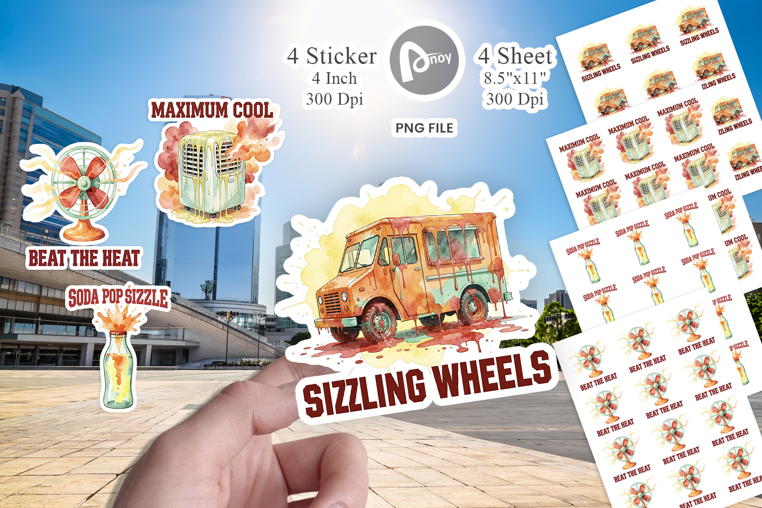 Retro Heatwave Survival Sticker product image 1