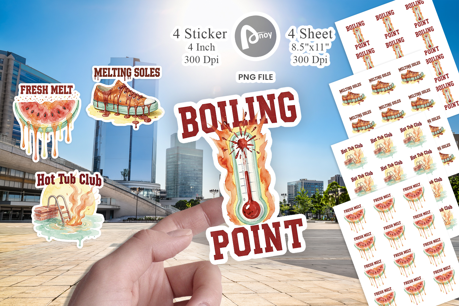 Retro Heatwave Survival Sticker product image 1