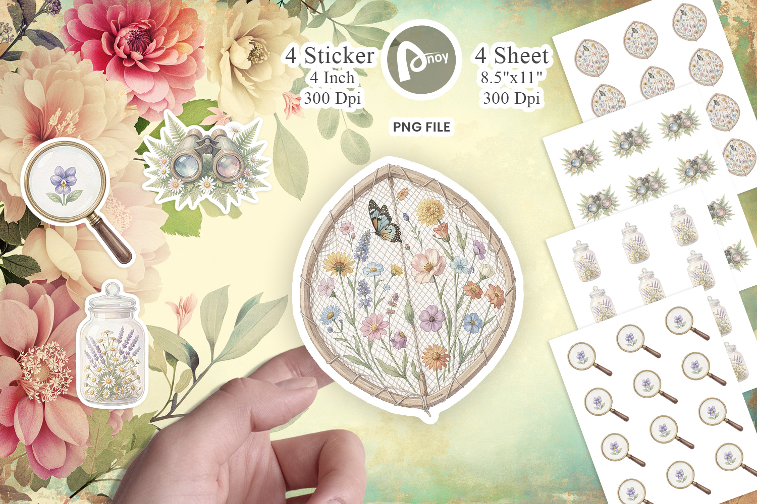 Retro Nature Discovery Sticker product image 1