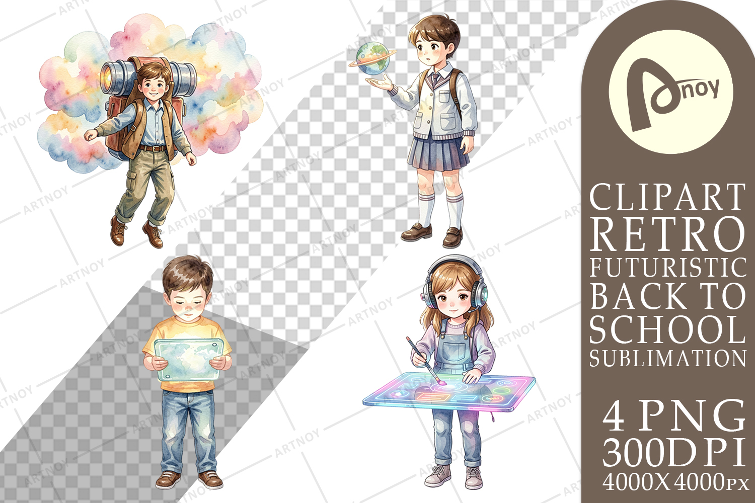 Retro Space Kid School Sublimation product image 1