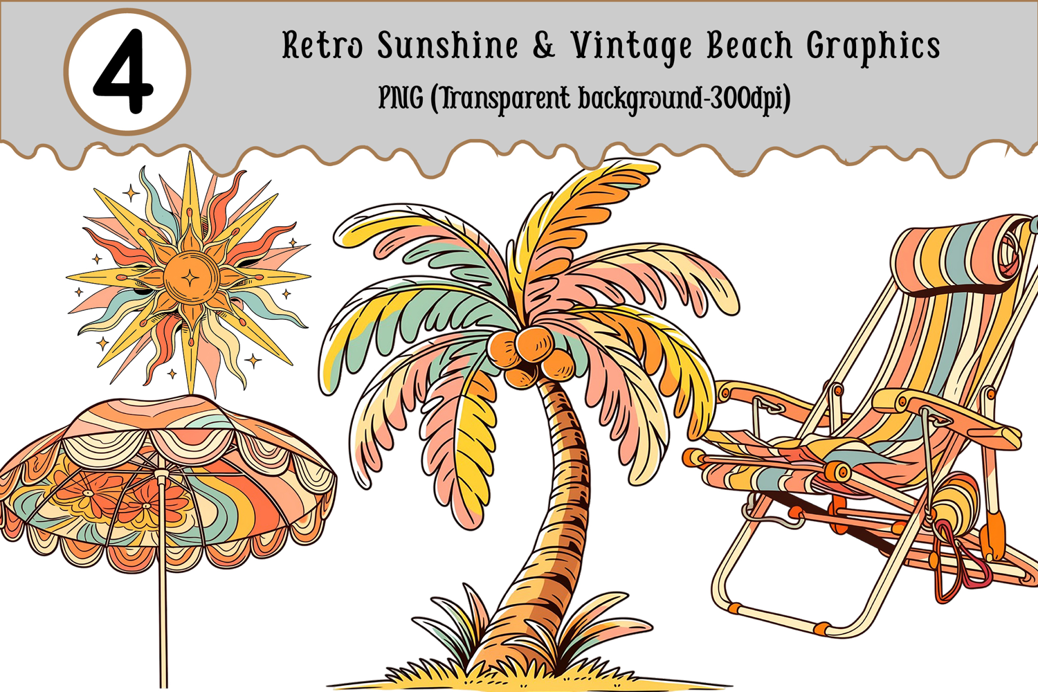 Retro Sunshine & Vintage Beach Graphics product image 1