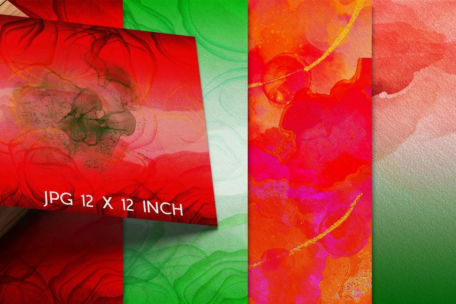 Christmas abstract watercolor digital scrapbook papers product image 1