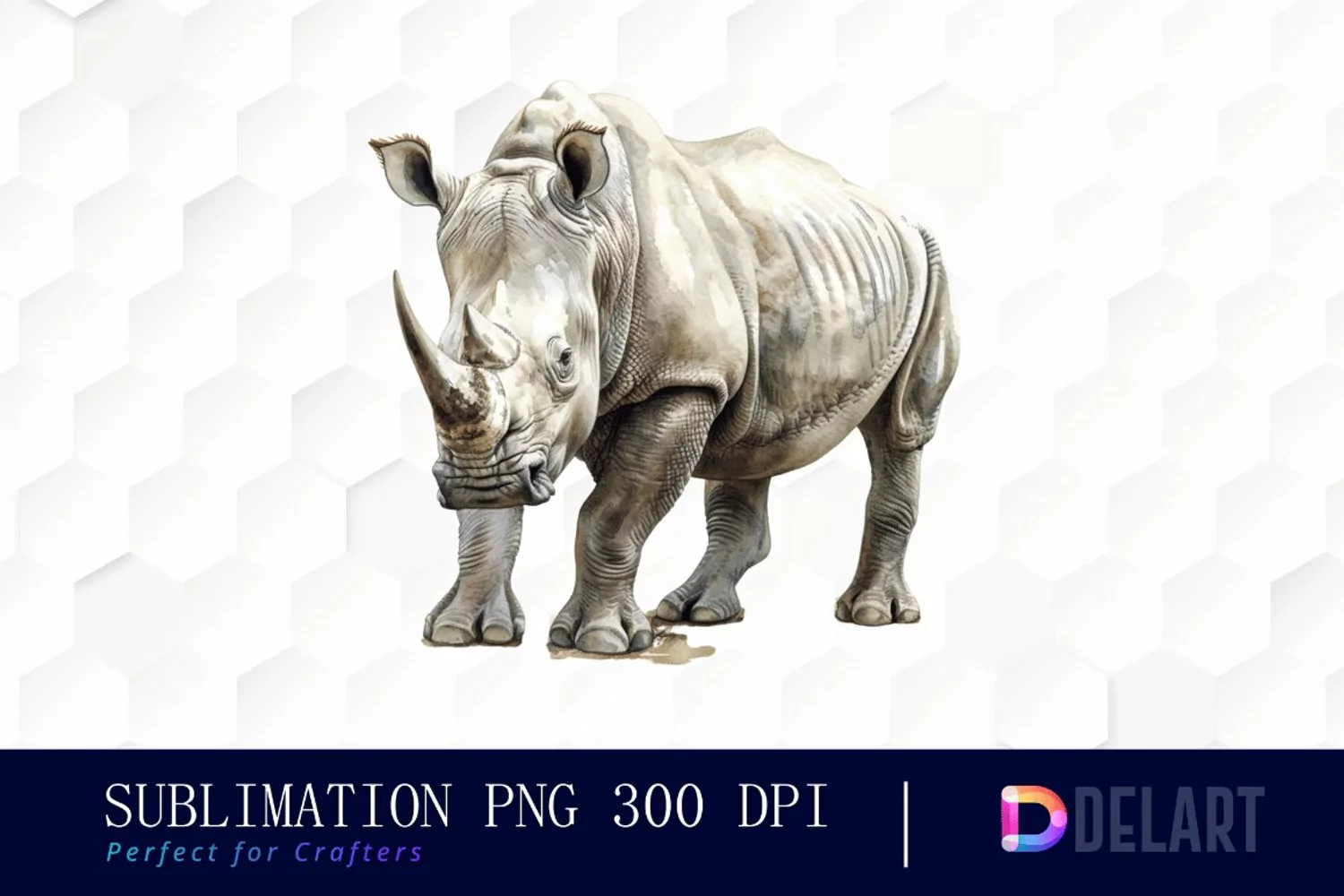 Rhinoceros Watercolor Clipart product image 1