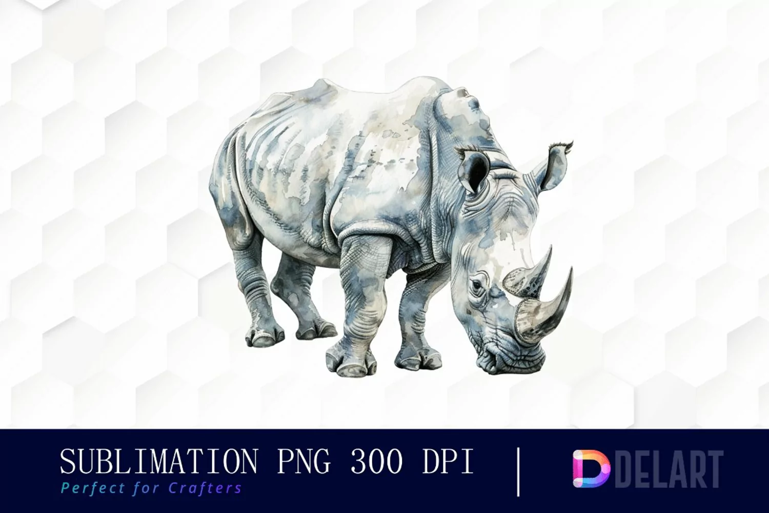 Rhinoceros Watercolor Clipart product image 1