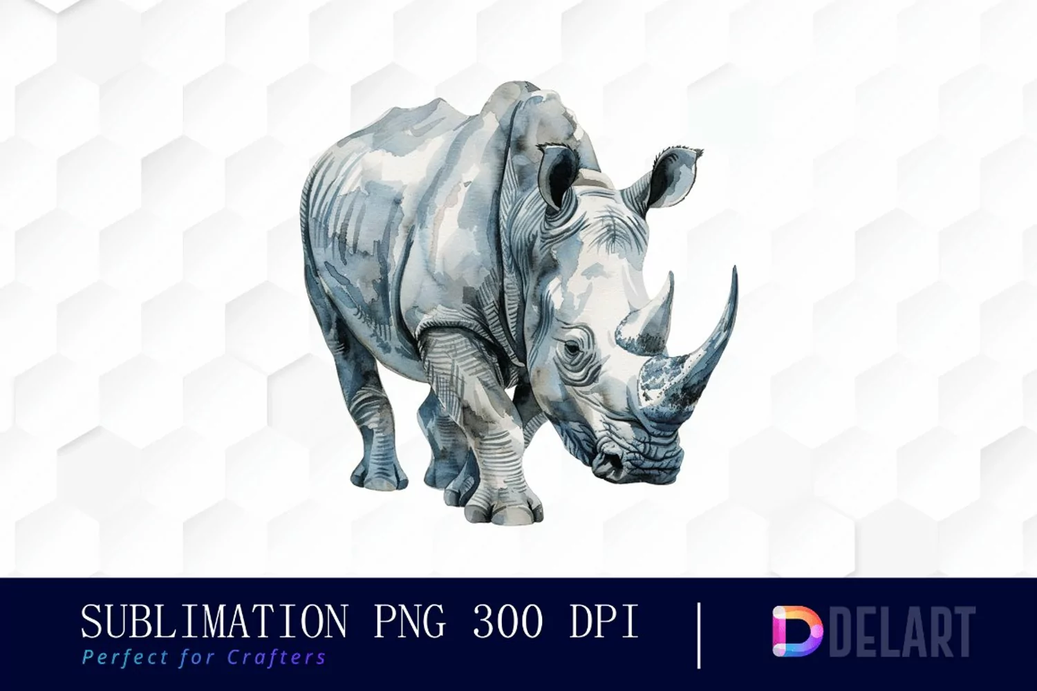 Rhinoceros Watercolor Clipart product image 1