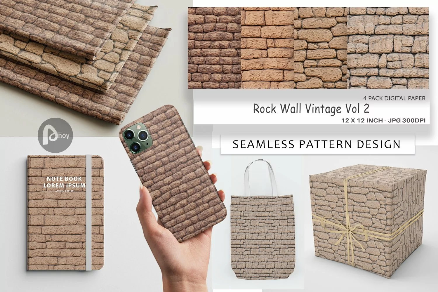 Digital Paper Rock Wall Vintage product image 1