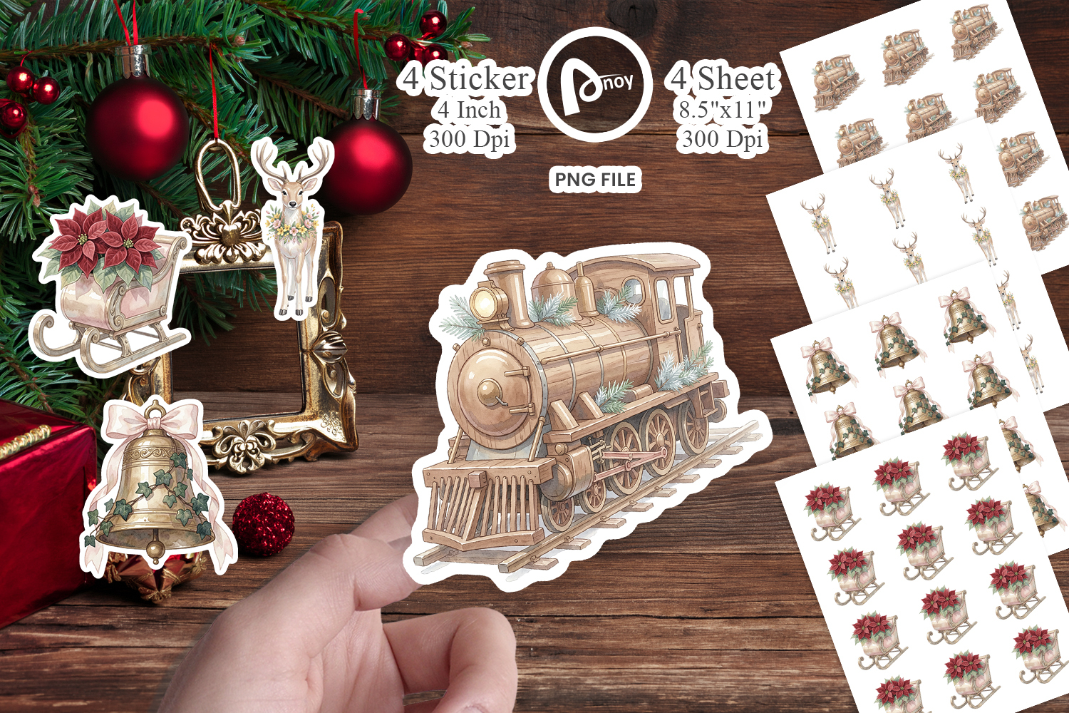 Romantic Victorian Holiday Sticker product image 1
