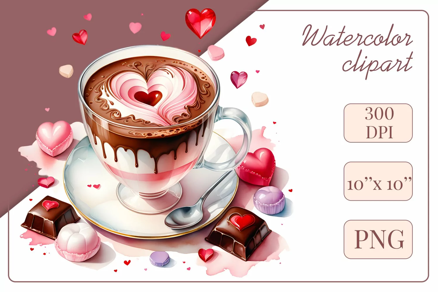 Explore stunning watercolor coffee cup art featuring delicate hearts, ideal for romantic occasions like weddings or heartfelt greetings. Perfect for adding warmth to cafe decor or crafting cozy designs. Find inspiration with our romantic coffee cliparts.