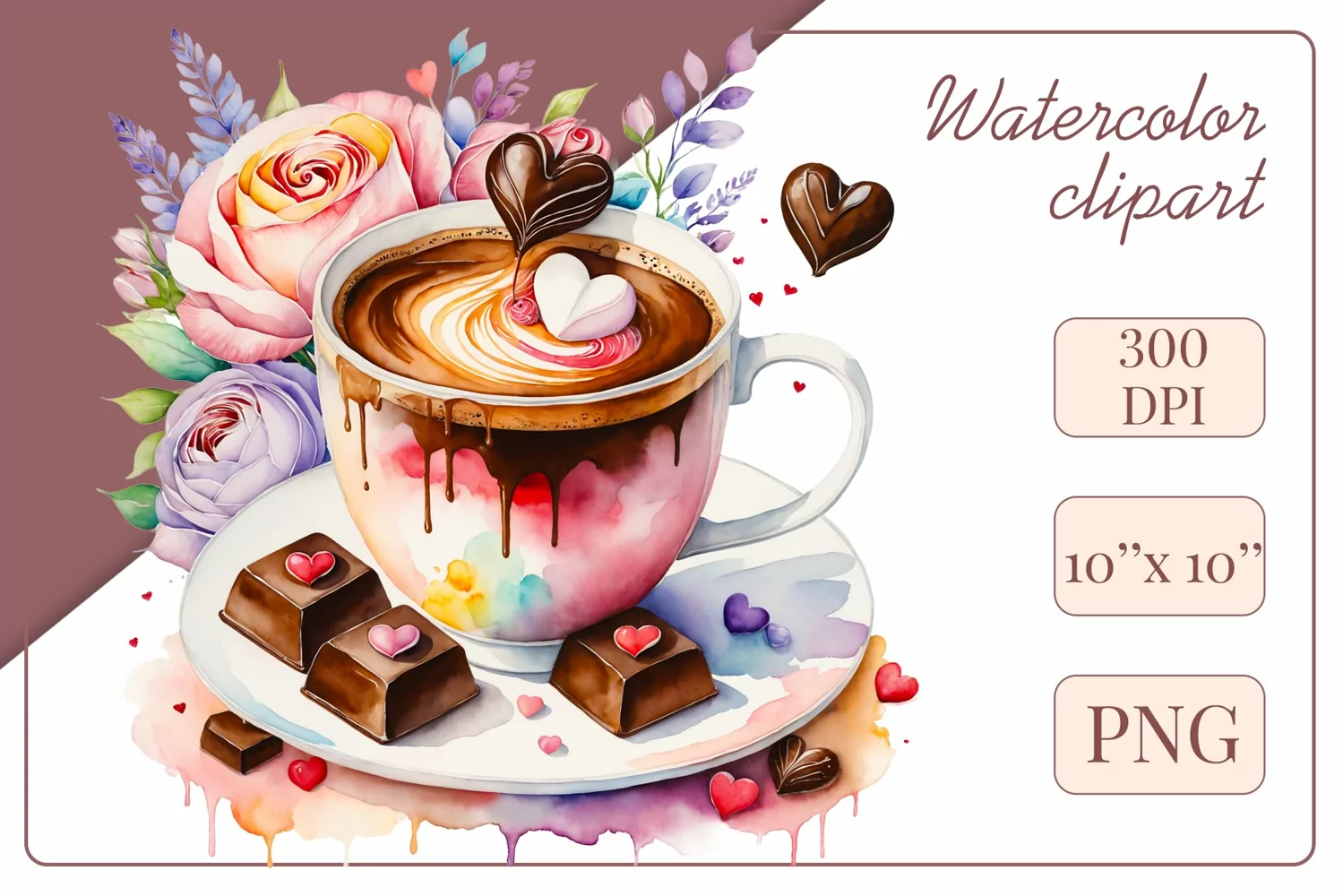 Explore stunning watercolor coffee cup art featuring delicate hearts, ideal for romantic occasions like weddings or heartfelt greetings. Perfect for adding warmth to cafe decor or crafting cozy designs. Find inspiration with our romantic coffee cliparts.