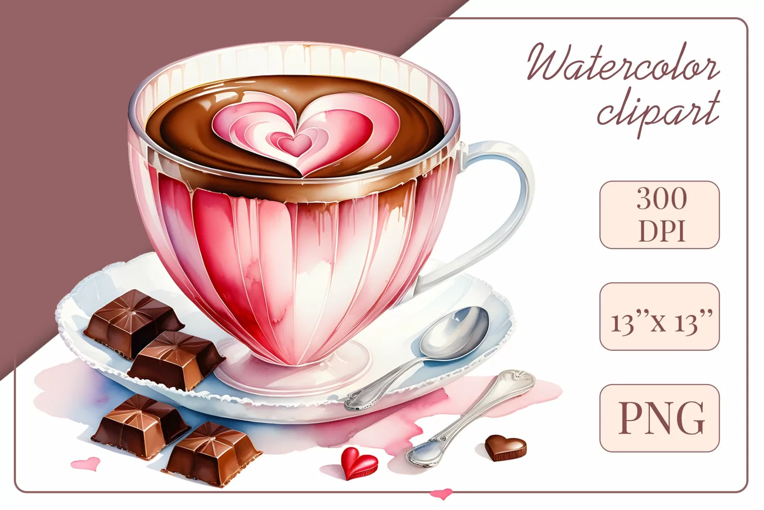 Explore stunning watercolor coffee cup art featuring delicate hearts, ideal for romantic occasions like weddings or heartfelt greetings. Perfect for adding warmth to cafe decor or crafting cozy designs. Find inspiration with our romantic coffee cliparts.