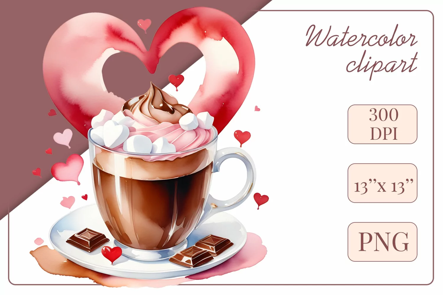 Explore stunning watercolor coffee cup art featuring delicate hearts, ideal for romantic occasions like weddings or heartfelt greetings. Perfect for adding warmth to cafe decor or crafting cozy designs. Find inspiration with our romantic coffee cliparts.